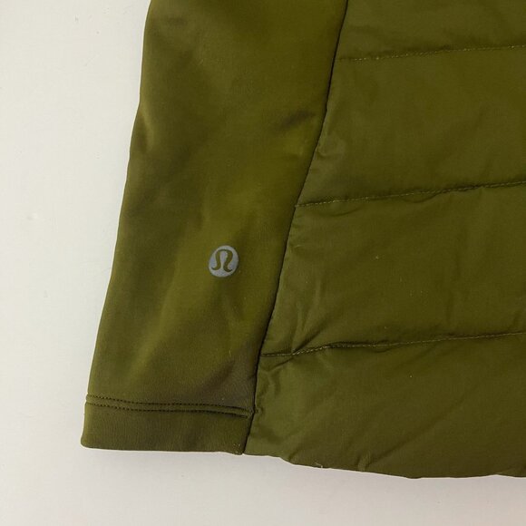 Lululemon Down For It All Green Puffer Vest Grey Goose Down - Women's Size 10 - Picture 5 of 12